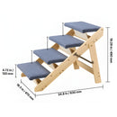 4-Step Wooden Pet Stairs