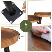 80cm Oval Coffee Table: Set of 2 Solid Wood Nesting Tables